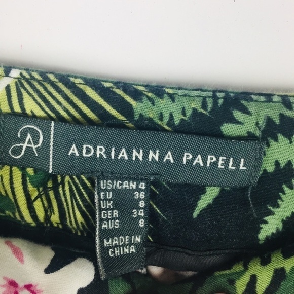Adrianna Papell Cropped Floral Pants Sz 4 - Picture 5 of 7